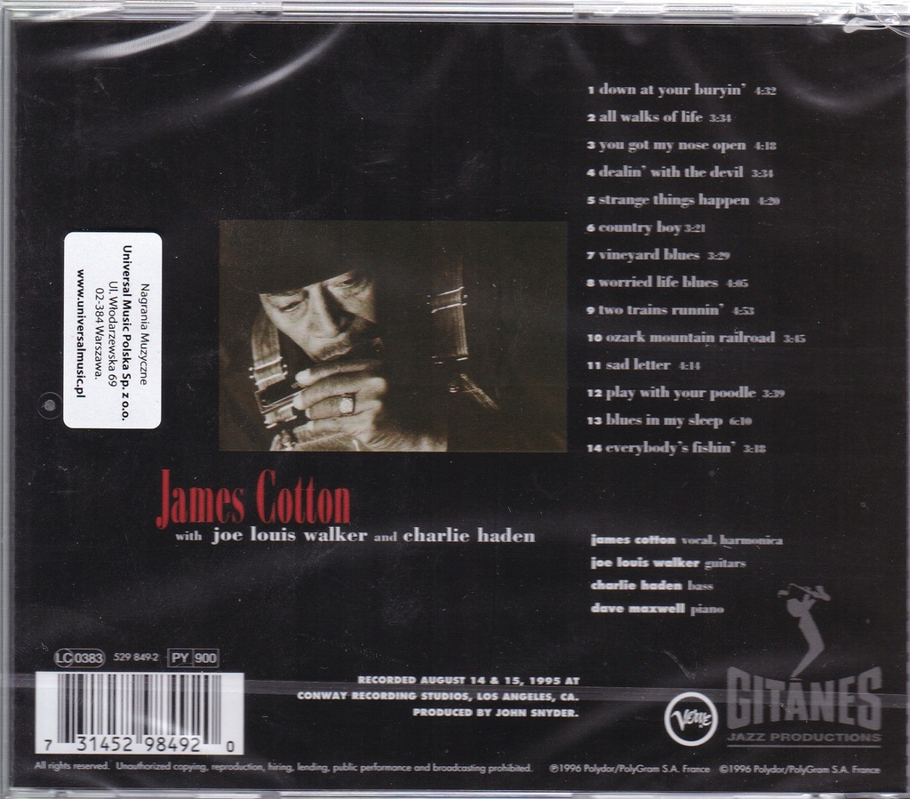 Купить CD- JAMES COTTON- DEEP IN THE BLUES (НОВЫЙ В УПАКОВКЕ): отзывы, фото, характеристики в интерне-магазине Aredi.ru