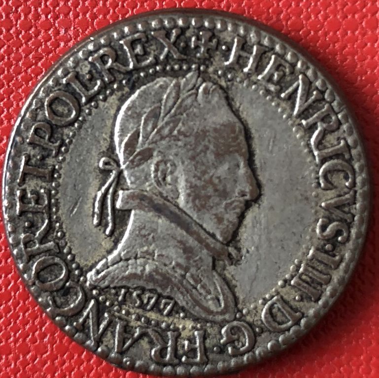 MEDAL HENRI III FRANC D'ARGENT 1577
