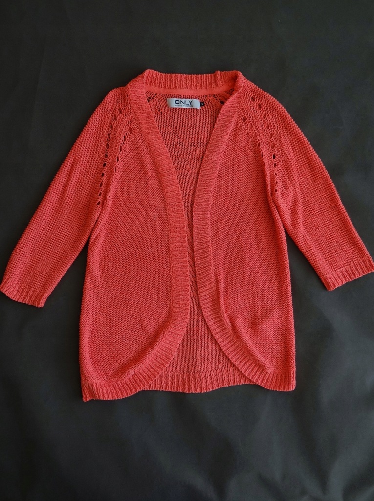 ONLY sweter narzutka jasny koral 36/38 S/M