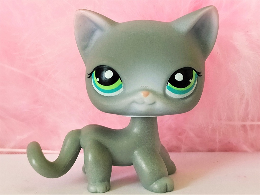 LPS 126 Littlest Pet Shop kot Shorthair SZARY 24h 9551492657