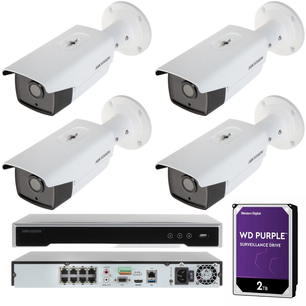 MONITORING MOCNE KAMERY IP HIKVISION 8mpx ZESTAW