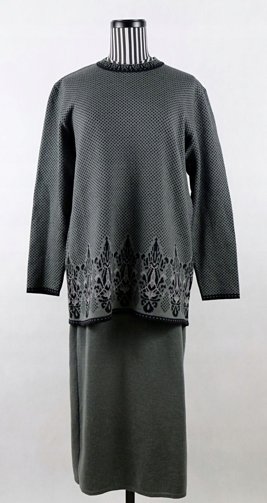 MICHA komplet sweter spódnica merino wool L