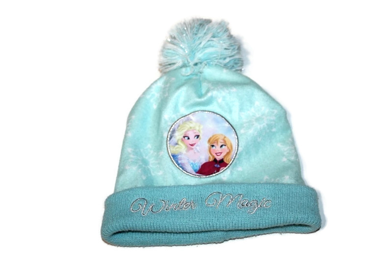 ae50*DISNEY*FROZEN Czapka z pomponem Elsa Anna 52