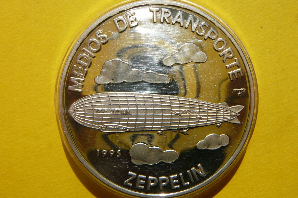 20 PESO KUBA 1995 ZEPPELIN STEROWIEC Ag 999 2Oz