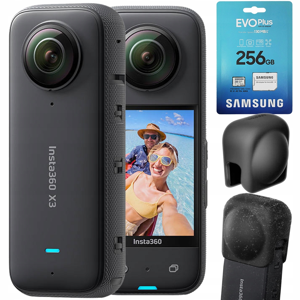 KAMERA SPORTOWA Insta360 X3+OSŁONA OBIEKTYWU+256GB