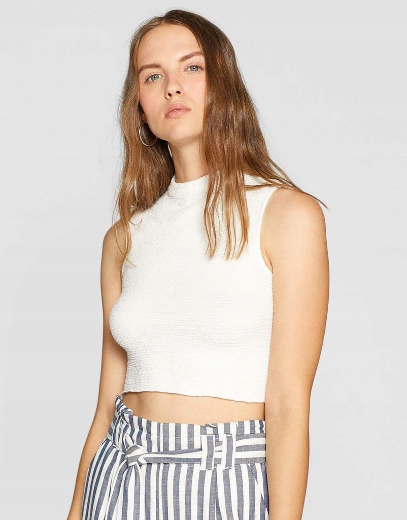 P3H018 STRADIVARIUS__MD7 CROP TOP TEKSTURA__XS