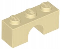 LEGO Łuk Mostek 1x3 Piaskowy Tan 4490