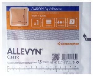 Opatrunek piankowy Allevyn AG adhesive 10cm x 10cm, 1 sztuka
