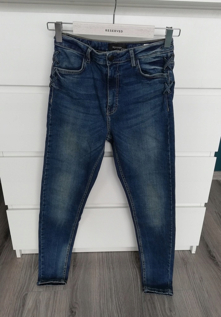 Spodnie jeans z wysokim stanem Re rzemyk S/M