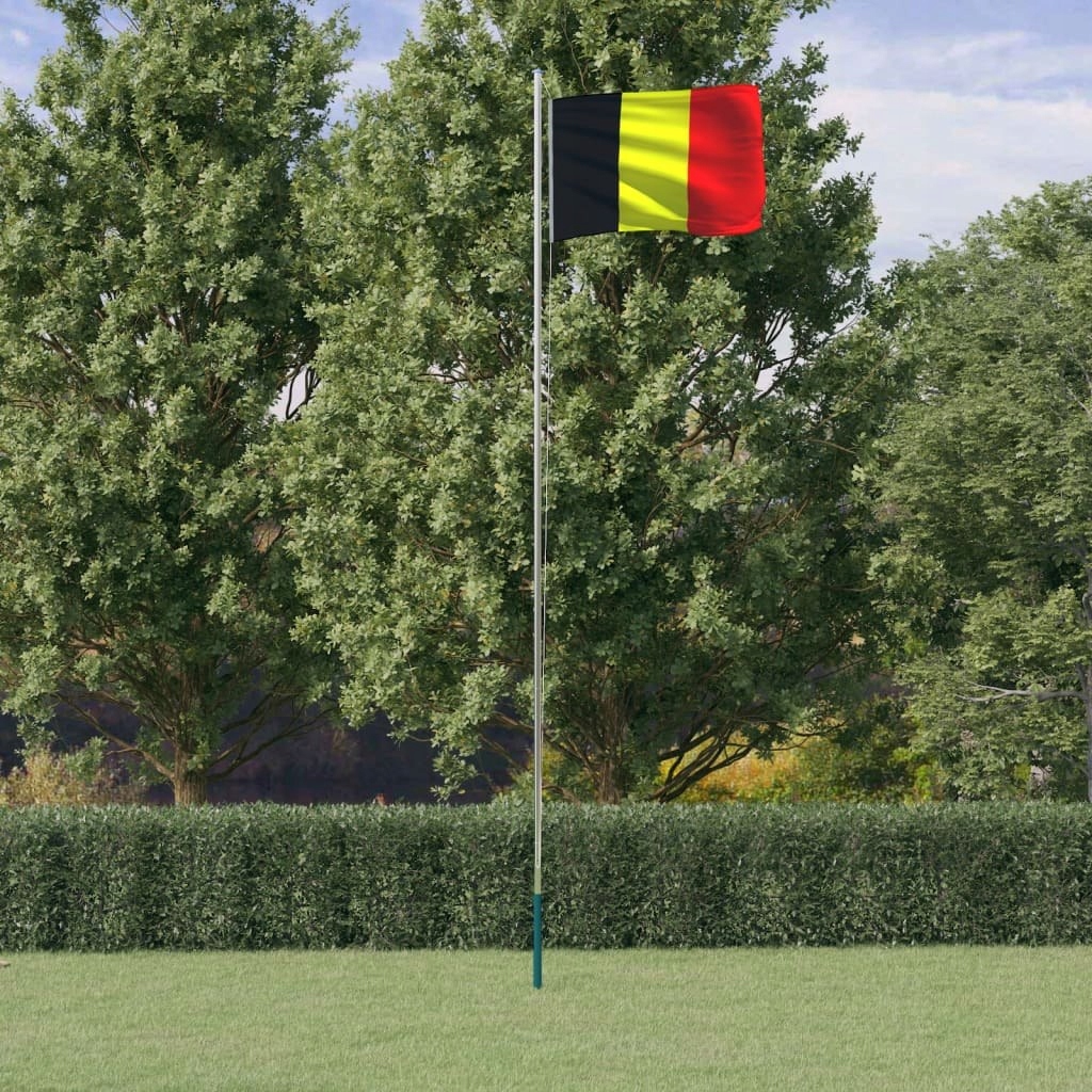 Stylowe meble Flaga Belgii z masztem, 6,23 m, aluminium