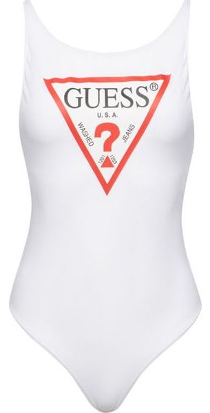 GUESS TOP BODY BIAŁE BAWEŁNIANE TRÓJKĄT L 40