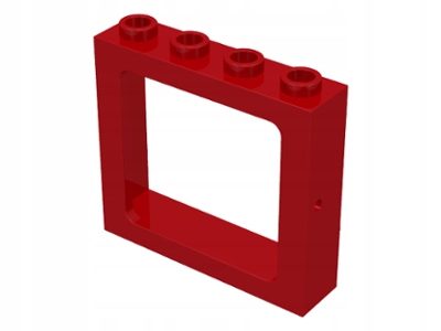 1x [Used] LEGO 4033 Red Window 1 x 4 x 3 Train - Hollow Studs