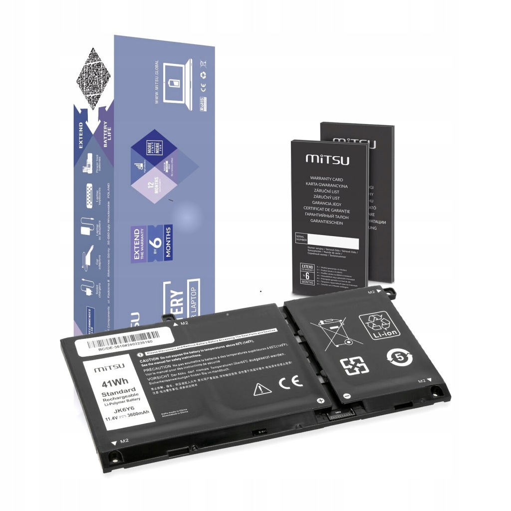 Bateria Mitsu do Dell Latitude 15 (3510), Vostro 14 (5402)