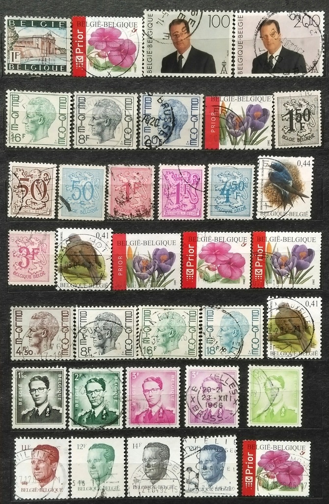 Belgia zestaw starych znaczków kasowanych 15