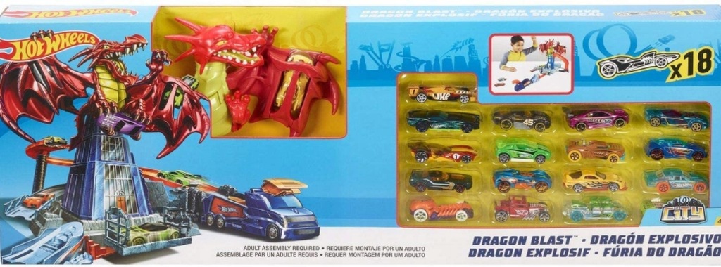 HOT WHEELS Tor Smocze wyzwanie + 18 autek