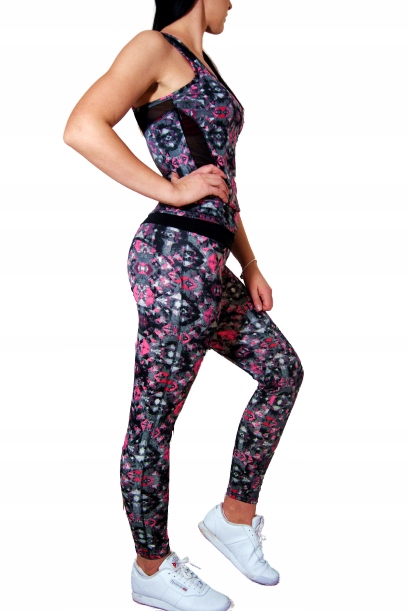 KOMPLET DAMSKI SPORTOWY TOP+LEGGINSY SIŁOWNIA M/L