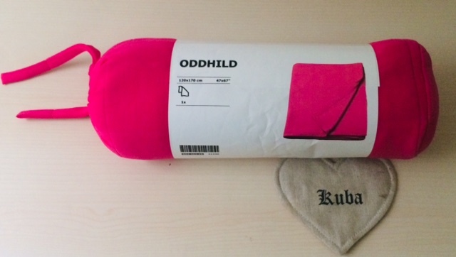 IKEA ODDHILD koc pled narzuta 170x120cm różowy