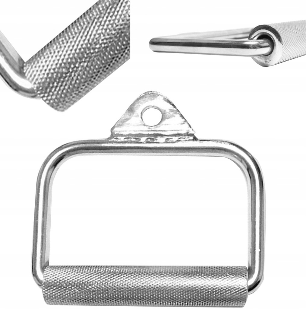 UCHWYT UNIWERSALNY POJEDYNCZY DO WYCIĄGU ATLASU ĆWICZEŃ RYFLOWANY STALOWY