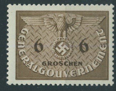 Generalna Gubernia 6 groschen - Cyfry , Gapa