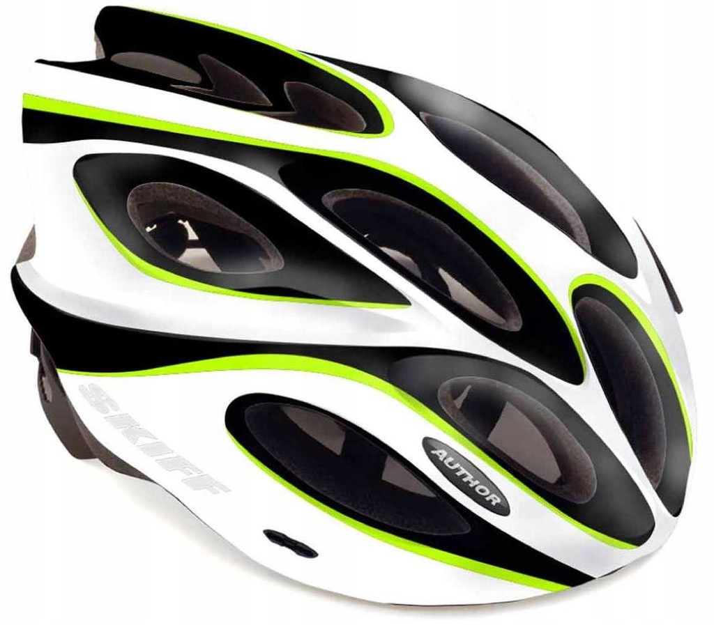 Kask rowerowy MTB AUTHOR SKIFF biało zielo 58-62cm