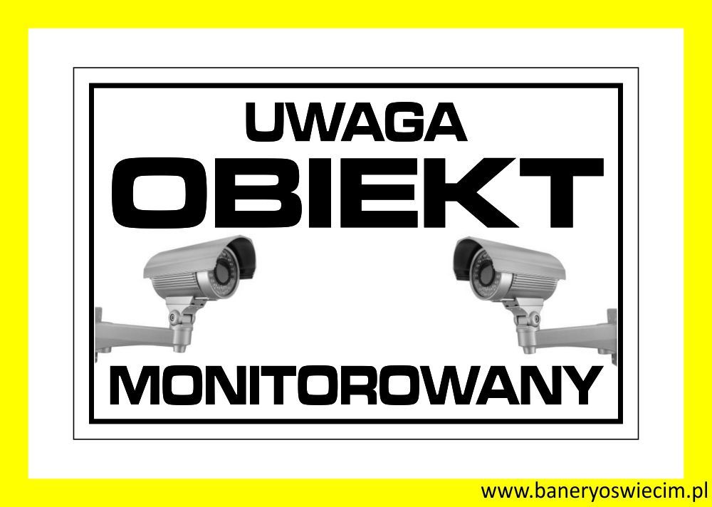 naklejka OBIEKT MONITOROWANY na drzwi okno itp