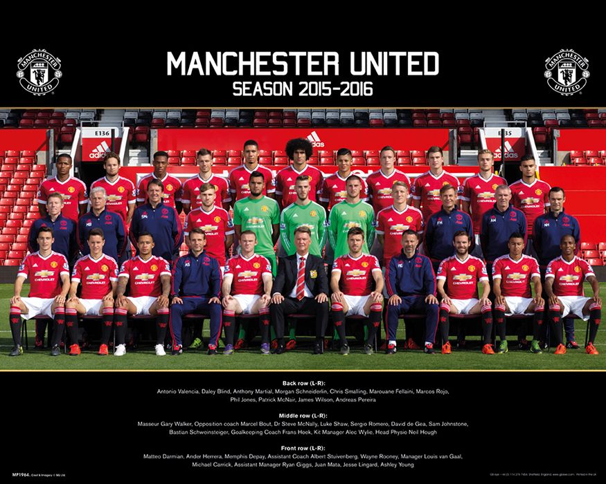 Manchester United Drużyna 15/16 plakat 50x40 cm