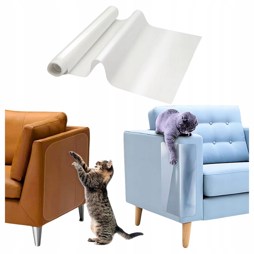 FOLIA OCHRONNA BEZBARWNA Drzwi Meble PRZECIW DRAPANIU Samoprzylepna 50x100