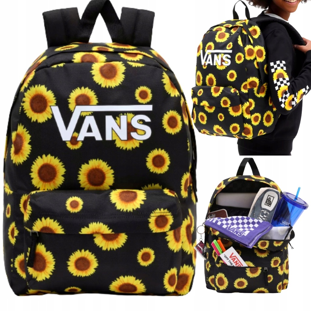 PLECAK SZKOLNY VANS DZIEWCZĘCY KWIATY SŁONECZNIKI 12504543080