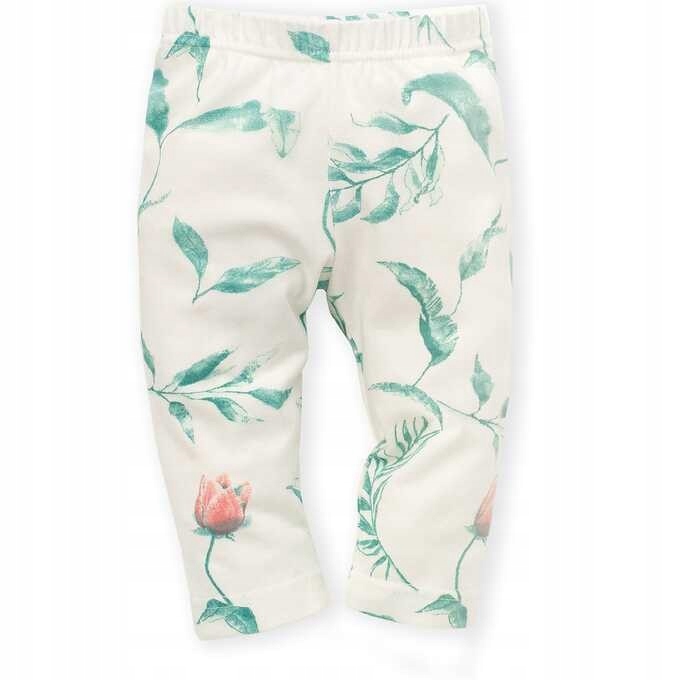 Pinokio Legginsy ecru w liście z gumką Spring 74