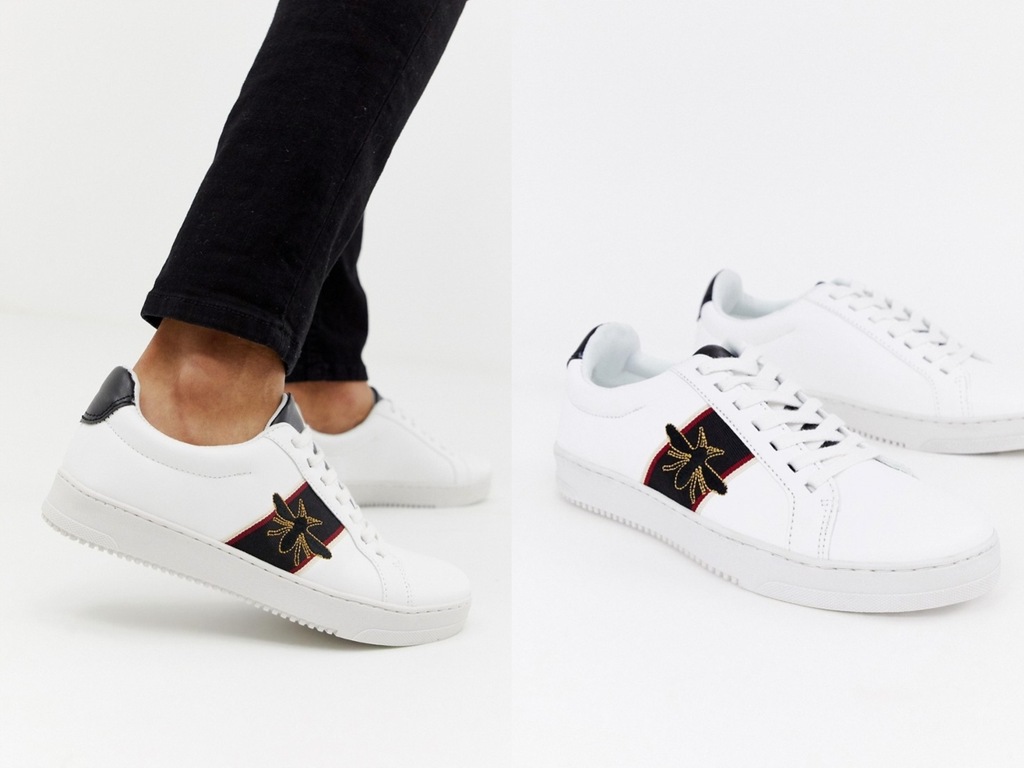 River Island Białe Sneakersy Trampki Męskie 44