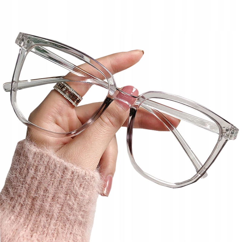 Z65 OKULARY ZERÓWKI RETRO PRZEZROCZYSTE NERD