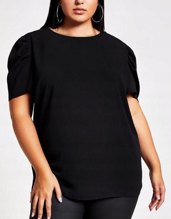 H8O404*PLUS SIZE BLUZKA CZARNA CYRKONIE 52 P01