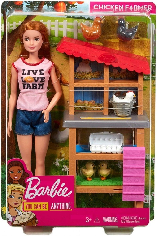 Lalka Barbie Farmerka z kurnikiem