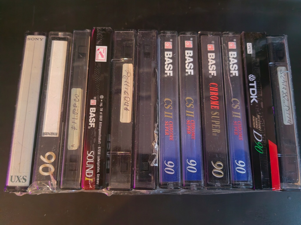 Puste czyste kasety 12 sztuk magnetofonowe vhs