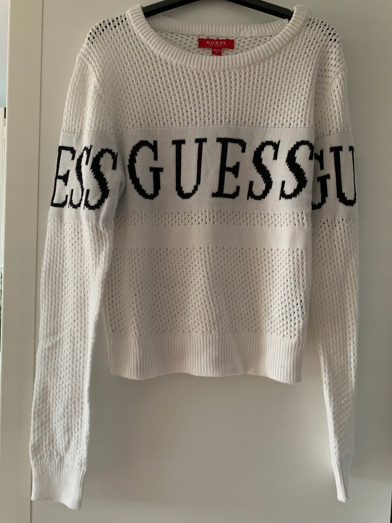 Ażurowy sweterek Guess BIAŁY M