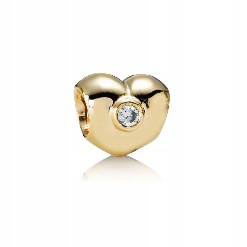 Pandora Charms serce z 14K Złota z diamentami 750294D, złoto