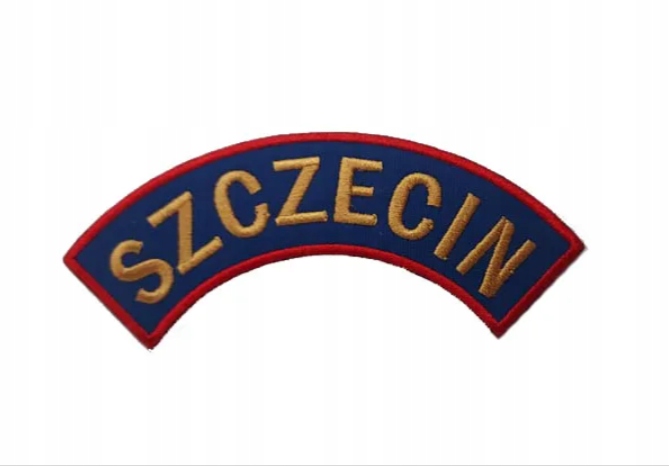Naszywka napis Szczecin chabrowa plakietka