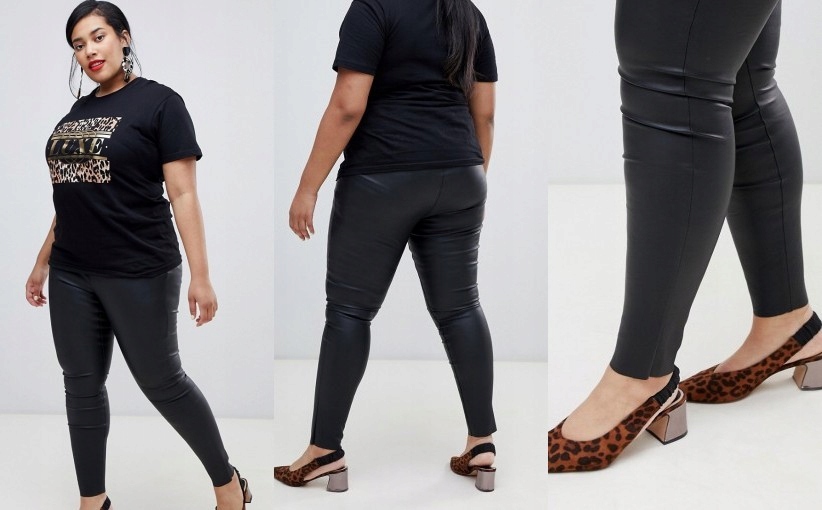 L4D403*VERO MODA CURVE LEGGINSY CZARNE 50 5XL T00