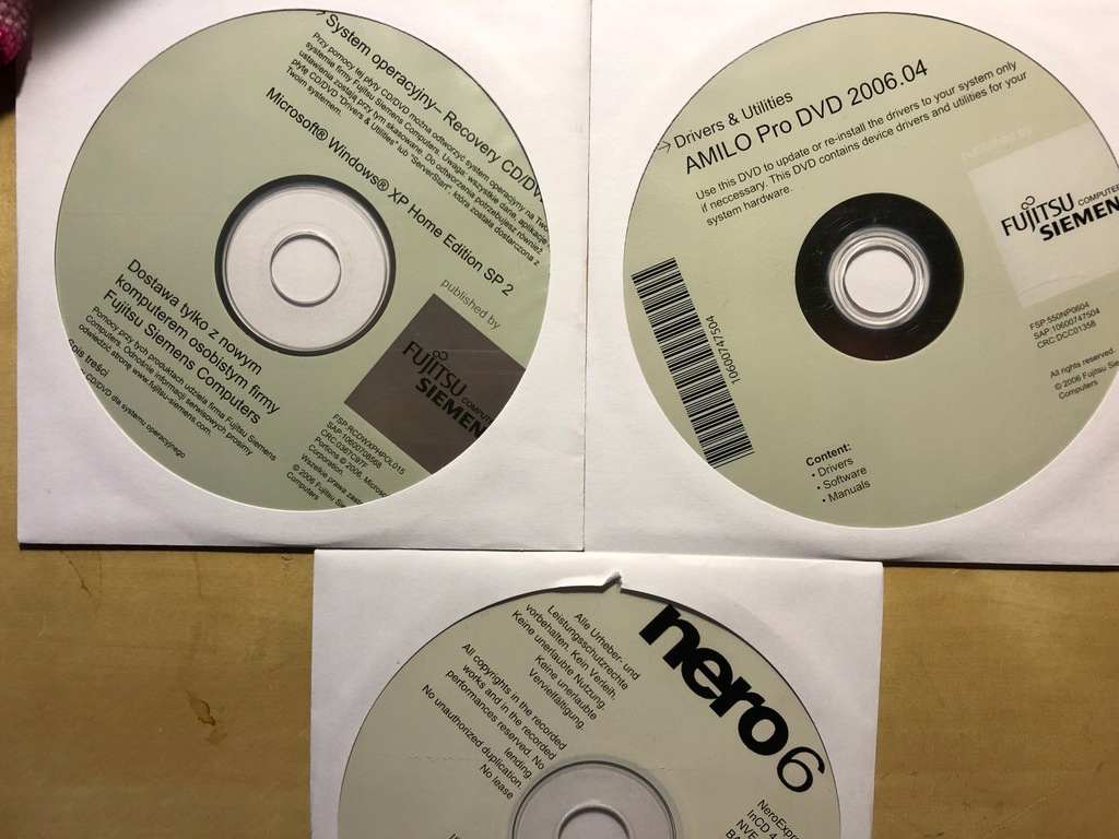 Windows XP Home Edition SP2 Recovery Fujitsu Amilo