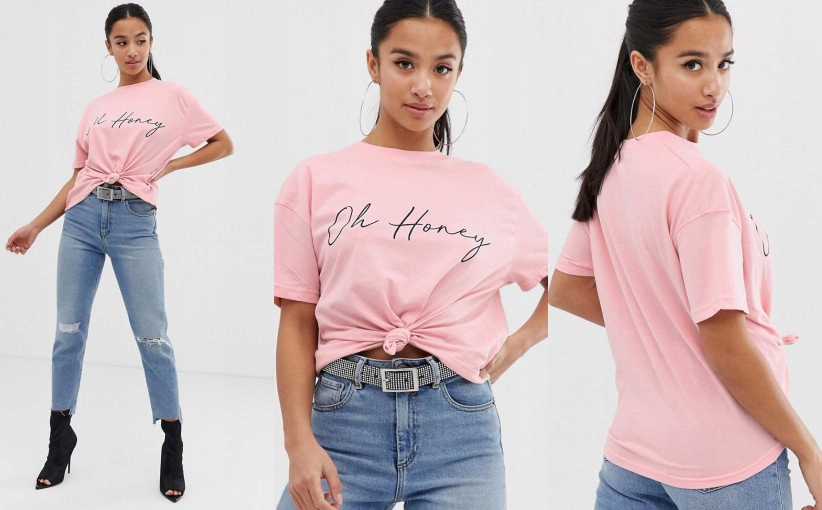 C9E309*MISSGUIDED PETTE RÓŻOWY T-SHIRT 34 XS U01