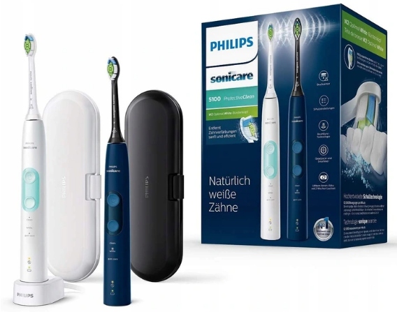 PHILIPS SONICARE ProtectiveClean 5100 szczoteczki soniczne HX6851/34 2 szt.