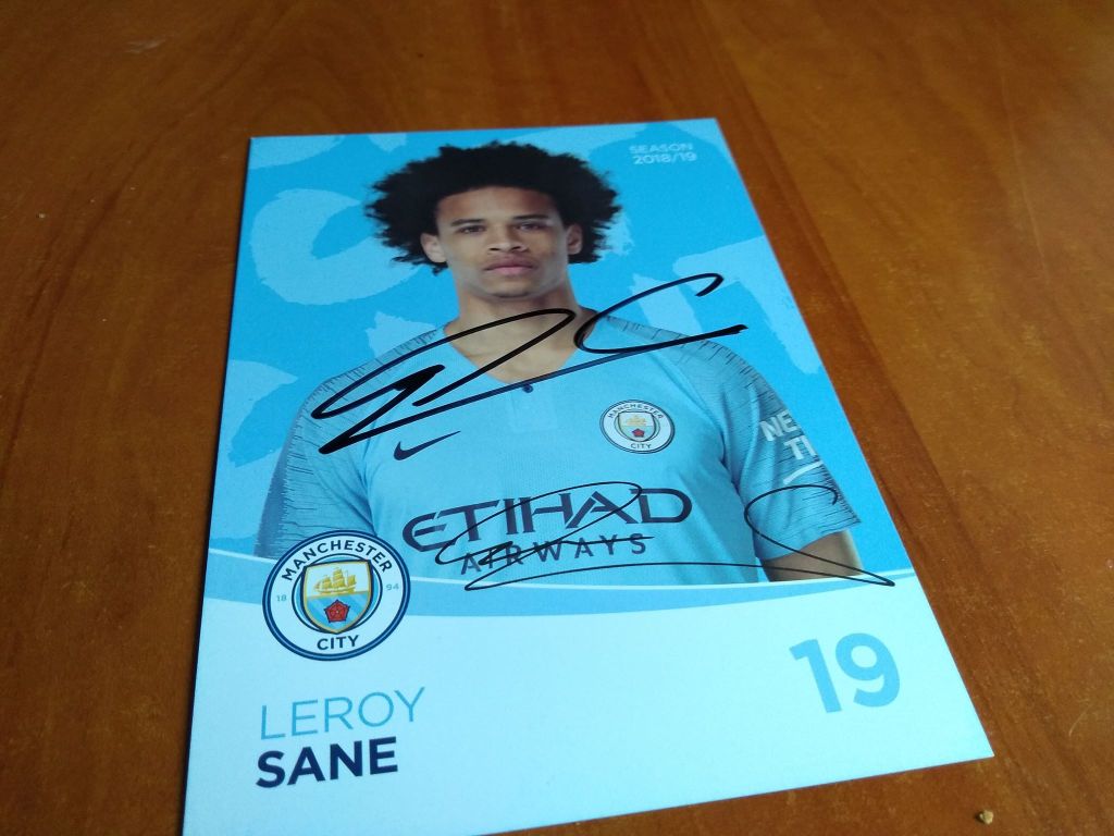 Leroy Sane Manchester City Oryginalny autograf