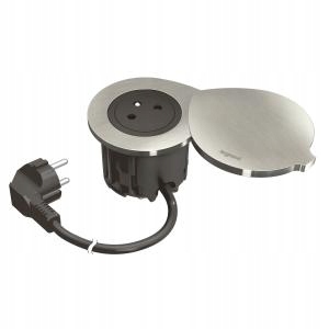 INCARA Gniazdo meblowe DISQ 60 2p+z z pokrywą 2,0 m czarny 654723