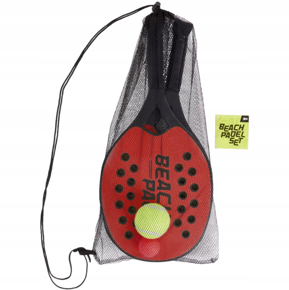 Zestaw do tenisa padla plażowego koloru czerwonego 2 rakiety i piłki