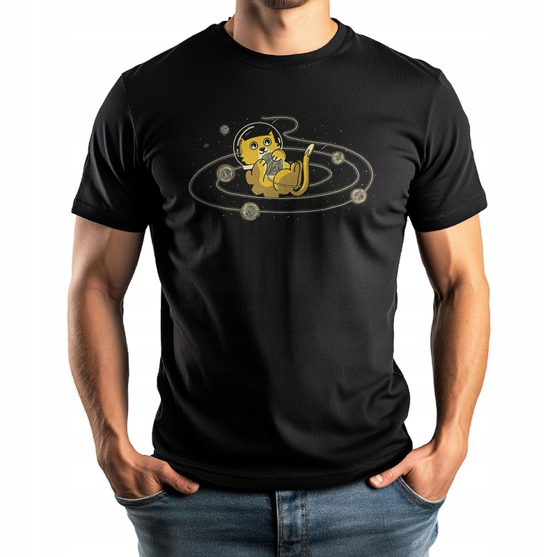Koszulka T-shirt Kot Gwiazdy Kosmos L