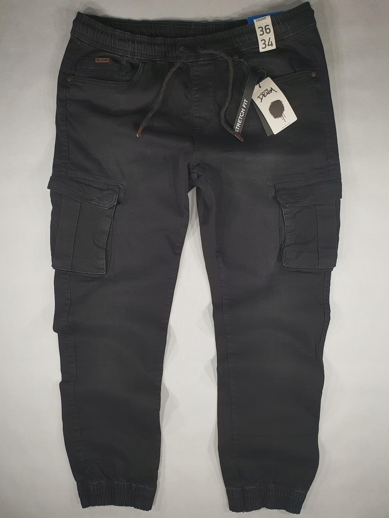 CROPP C11 jogger jeans czarne W38L34 102-116cm