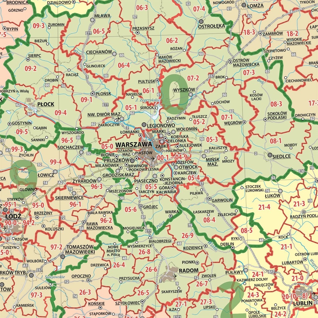 Poland code. Postcode poland.