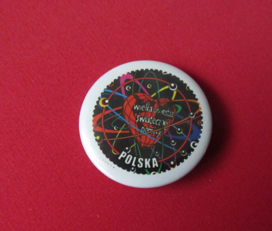 ♥♫♥ Przypinka, button, pin WOŚP orbita, 2,5cm ♥ ♫♥