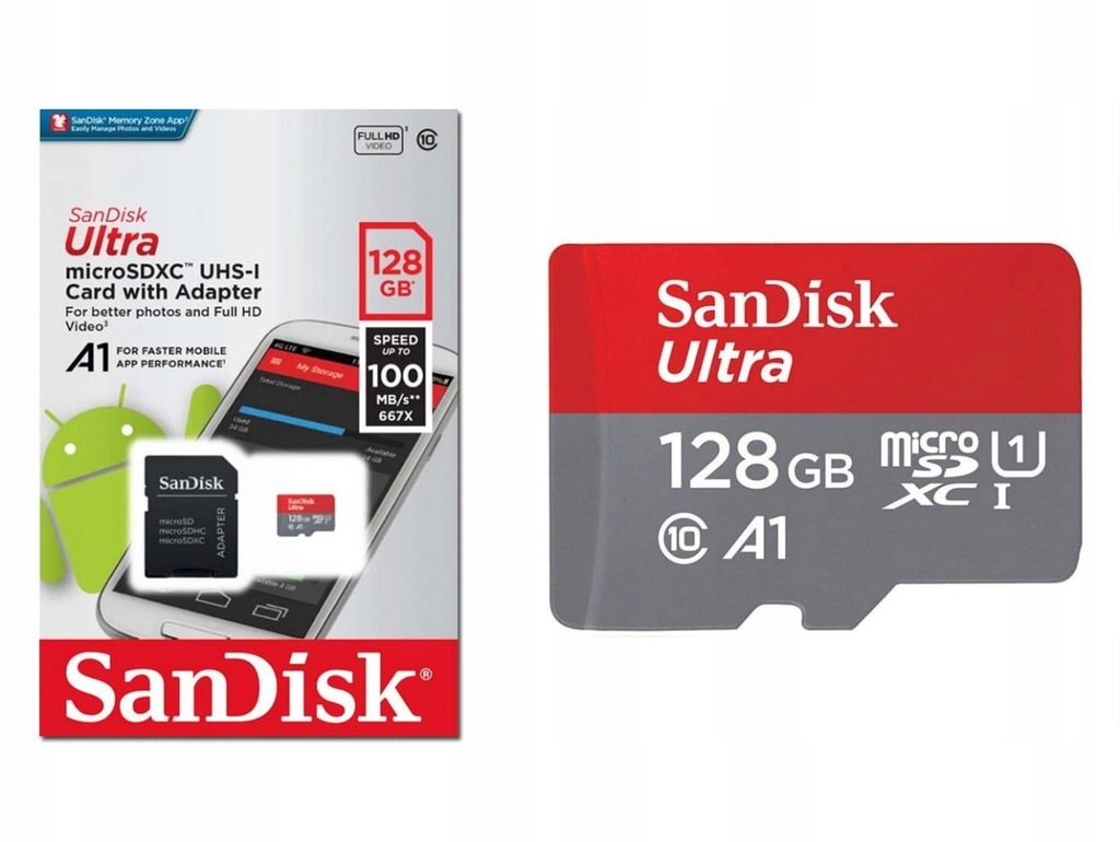 Karta pamięci SanDisk Ultra microSDXC 128GB+adap.