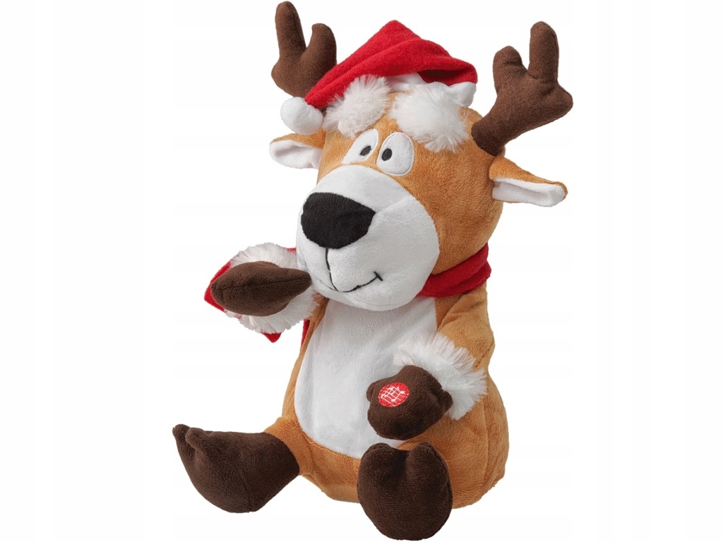 TAŃCZĄCY ŚPIEWAJĄCY RENIFER ŚWIĄTECZNY BOŻONARODZENIOWY GRAJĄCY MUZYKĘ 30CM